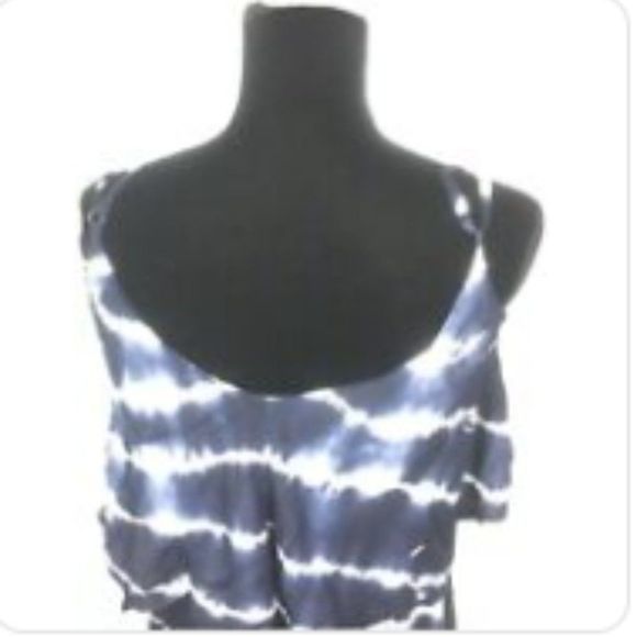 Japna Tye Dye Blue White Maxi Dress Spaghetti Straps Size XS - Picture 3 of 6